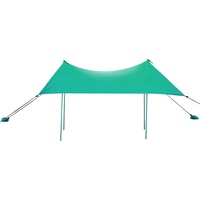 Giantex Beach Sunshade Canopy UPF 50+ Lycra Fabric w/Sand Anchor Peg Stake 3x2.8M Portable Beach Tent for Parks & Outdoor Turquoise