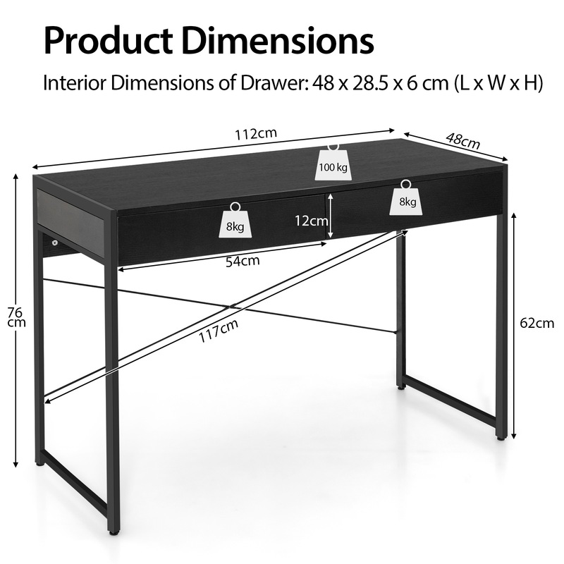 Buy Giantex Home Office Computer Desk Study Writing Table W Steel