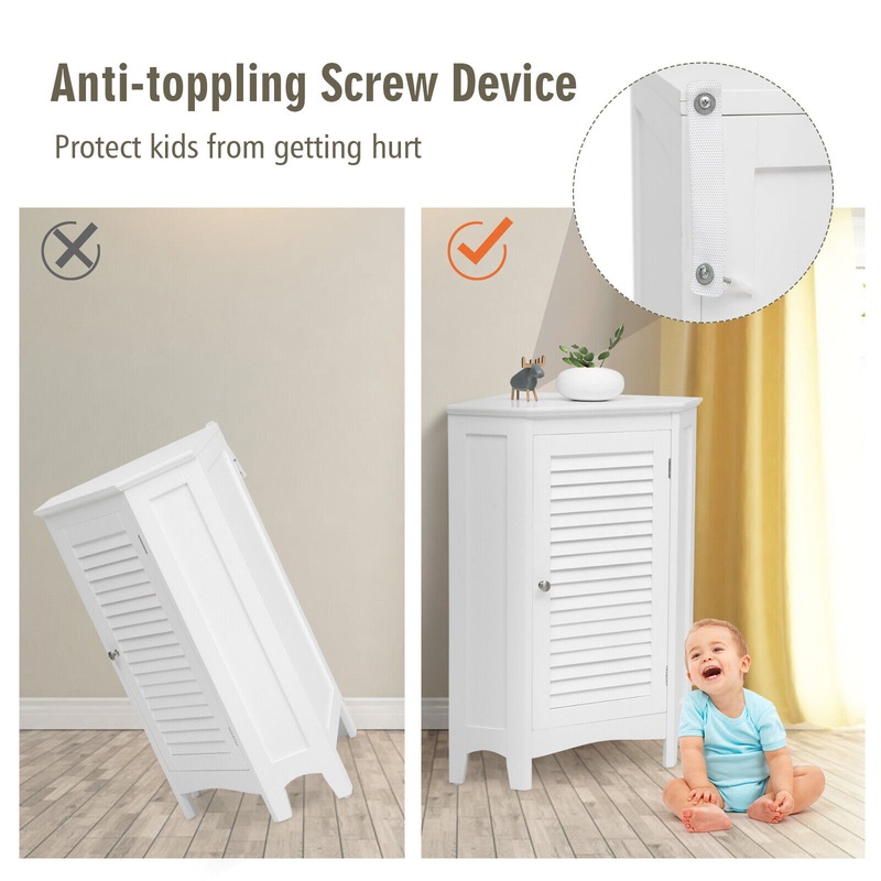 Buy Giantex Corner Storage Cabinet Bathroom Organizer w/Single Doors ...