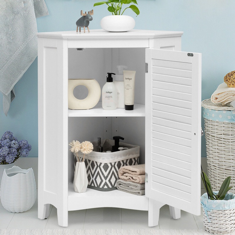 Buy Giantex Corner Storage Cabinet Bathroom Organizer w/Single Doors ...