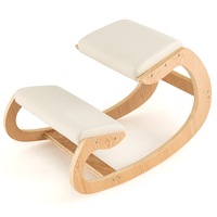 Giantex Ergonomic Kneeling Stool Rocking Posture Improving Chair Bentwood Frame Home Office Beige