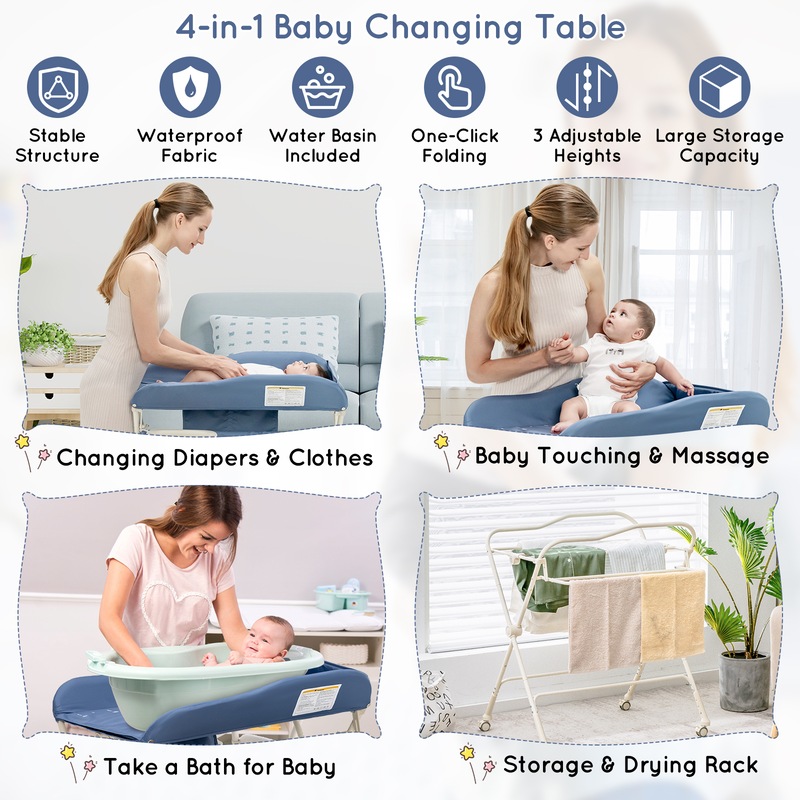 Buy Giantex 4in1 Foldable Baby Change & Bathtub Table Mobile Diaper