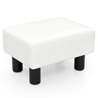 Giantex Foot Stool Ottoman Sofa Step Stool Padded Footrest w/Storage White