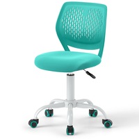 Giantex Kids Desk Chair Height Adjustable Children Computer Chair Swivel Armless Mesh Task Chair for Bedroom Study Room Green