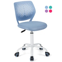 Giantex Kids Desk Chair Height Adjustable Children Computer Chair Swivel Armless Mesh Task Chair for Bedroom Study Room Blue