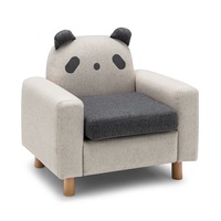 Giantex Kids Sofa Children Armrest Chair with Panda Pattern Solid Wood Construction w/ High-Density Sponge Padding,Grey