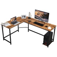 Giantex Home Office Desks, Computer Desk with Storage Shelves, Writing Desk  for Student and woker, Writing Study, Industry Modern Table for Bedroom