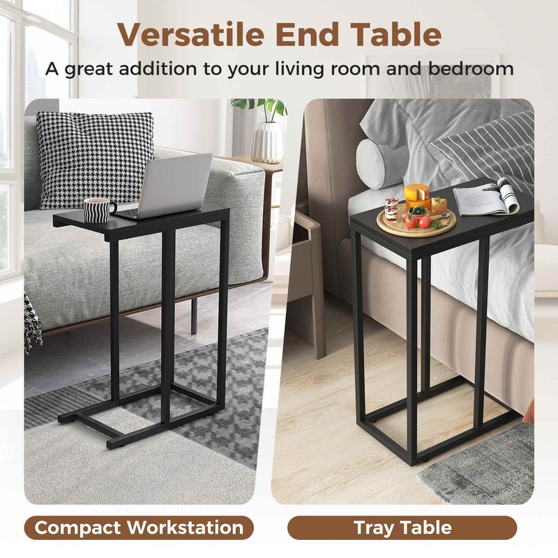 Buy Giantex LShaped End Table Side Table Steel Frame Console Coffee