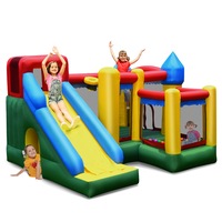 Giantex Mighty Inflatable Bounce House Castle Jumper Moonwalk Bouncer w/ 50 Pcs Ocean Balls Carry Bag Stakes and Repair Kit (No Blower)