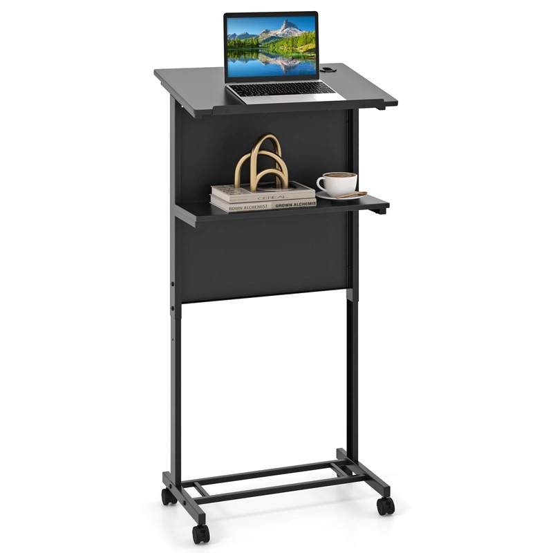 Buy Giantex Mobile Laptop Desk Height Adjustable Podium Stand w/Tilted