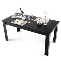 Giantex Modern Dining Table Classic Rectangular Table w/Sturdy L-shaped Legs 160cm Kitchen Table Black
