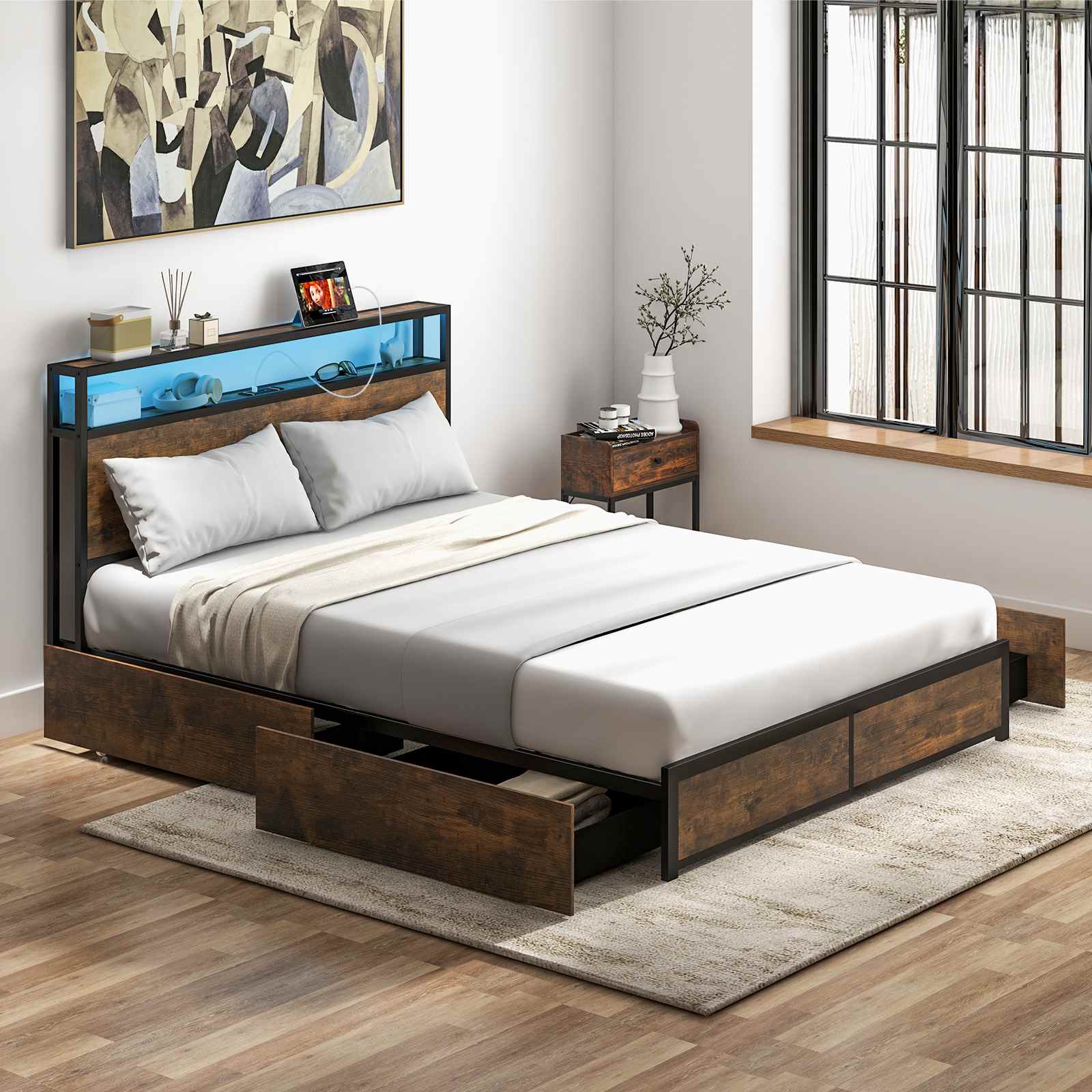 Rolling bed online frame queen