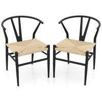 Giantex Set of 2 Dining Chair Mid-Century Upholstered Side Chair Armless Chairs