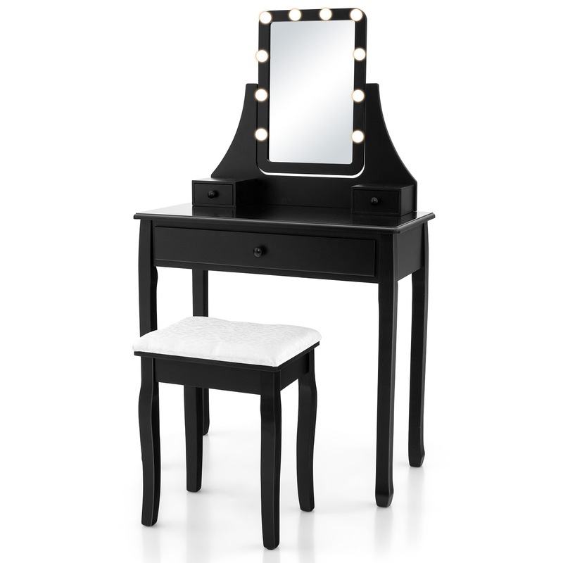 Buy Giantex Vanity Desk Set Dressing Table w/3 Color Lighting Modes