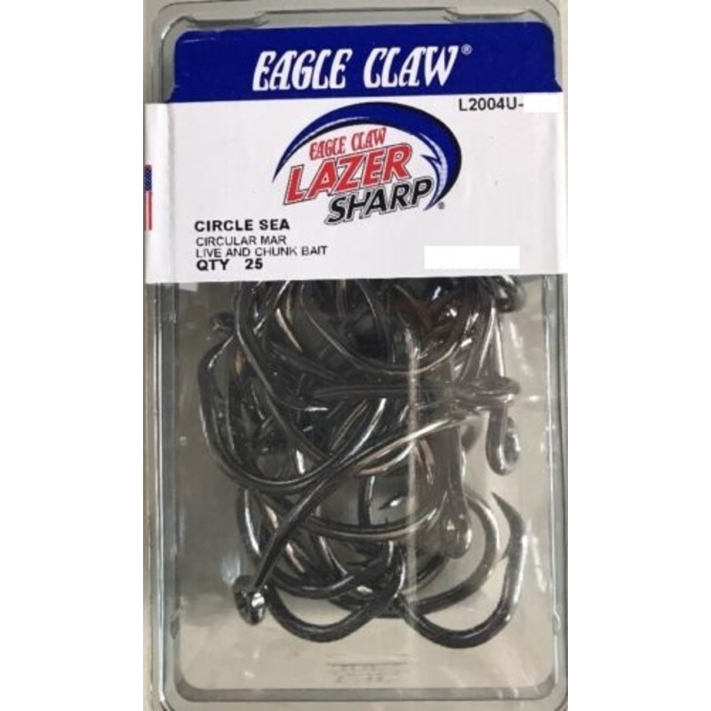 Buy Eagle Claw L2004 Lazer Sharp Mid Wire Circle Fishing Hook 25 Pack ...
