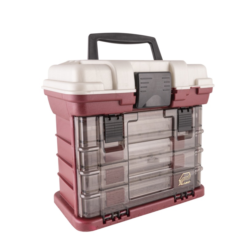 Buy Plano 4 Bay Rack System 3500 Fishing Storage Tackle Box - Red ...