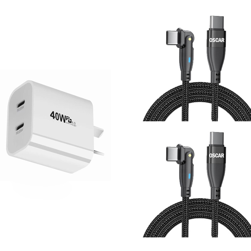 Buy 40W PD Dual Port USB C Fast Wall Charger Power Adapter For iPhone