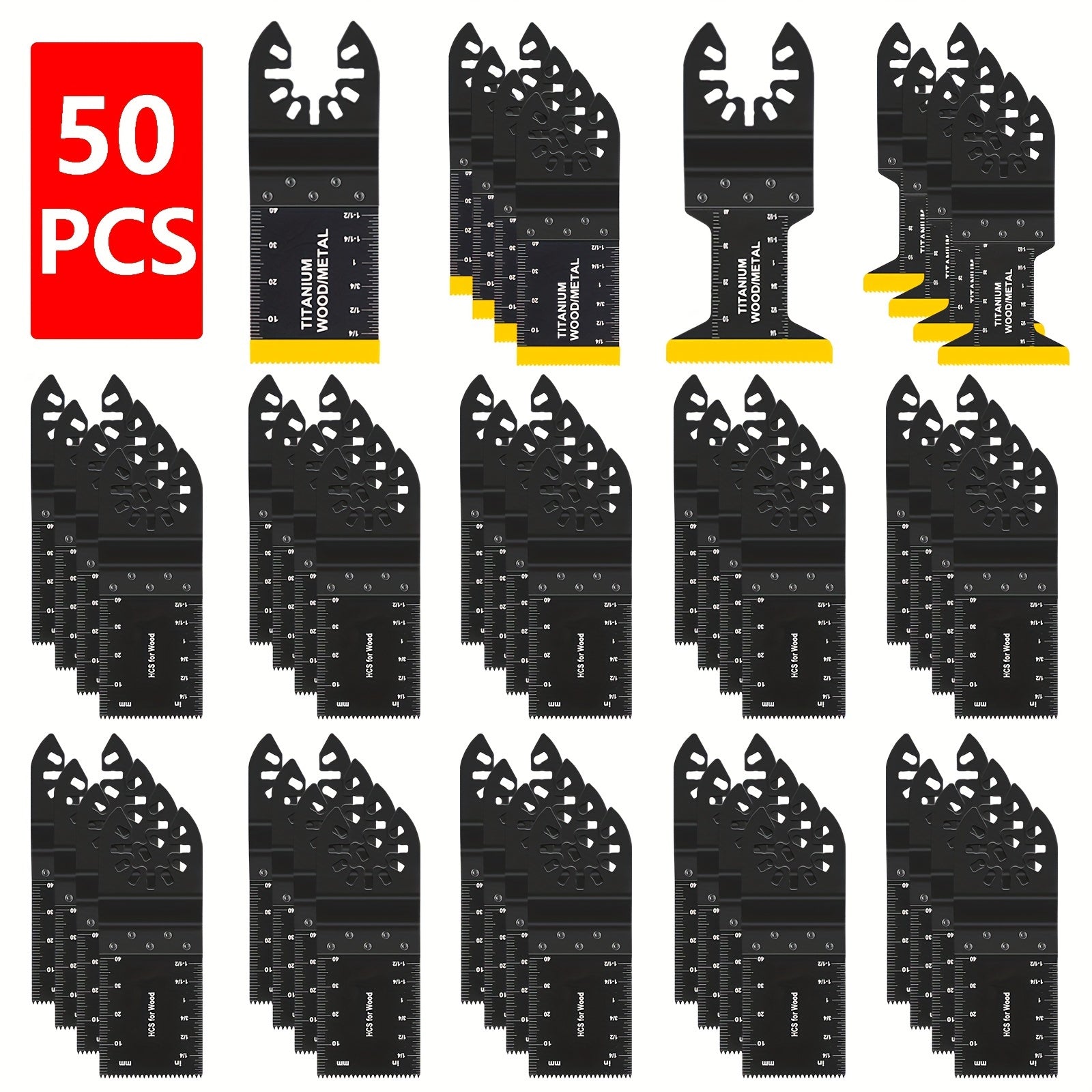 10/20/30/50pcs Titanium Oscillating Saw Blades Multitool For Cutting Hard Material Metal Nails