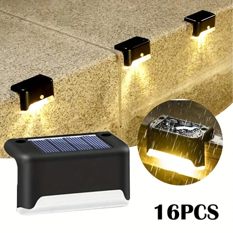 Buy 12pcs/16pcs Solar Outdoor Deck Light, LED Step Light, Waterproof ...