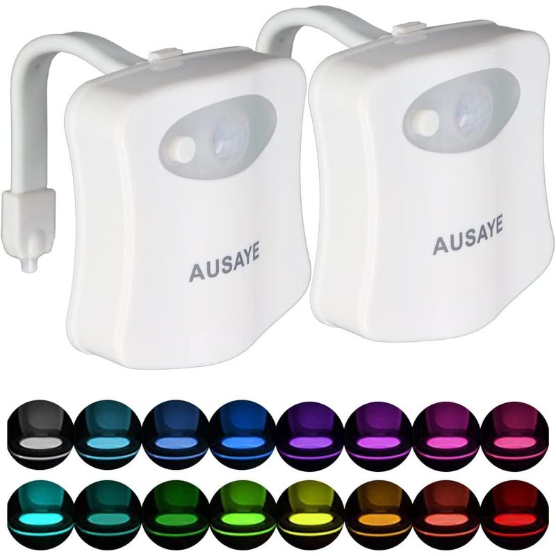 AUSAYE Toilet Night Light, Motion Sensor Toilet Light 8 Color Changing LED  Toilet Bowl Nightlight -Funny Unique Christmas Gift for Him Men Her Kids  Stocking Stuffers 