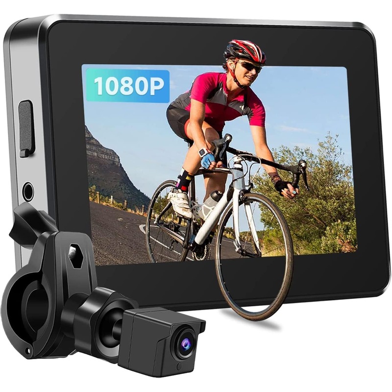 Buy Bike Camera 1080P 4.3’’ Monitor Bicycle Rear View Mirror Handlebar