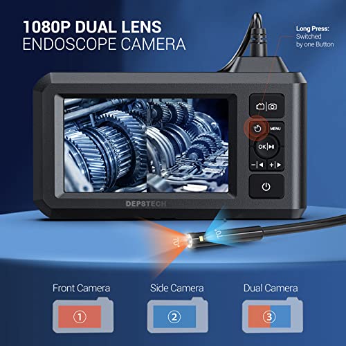 Buy DEPSTECH Dual Lens Industrial Endoscope, 1080P Digital Borescope  Inspection Camera with 7.9mm IP67 Waterproof Camera, Sewer Camera with 4.3"  LCD Screen, LED Lights,16.5FT Semi-Rigid Cable, 32GB Card MyDeal