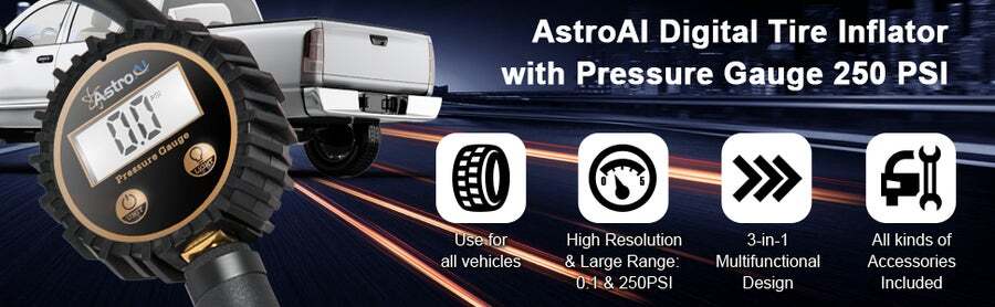 Buy AstroAI ATG250 Digital Tire Inflator with Pressure Gauge