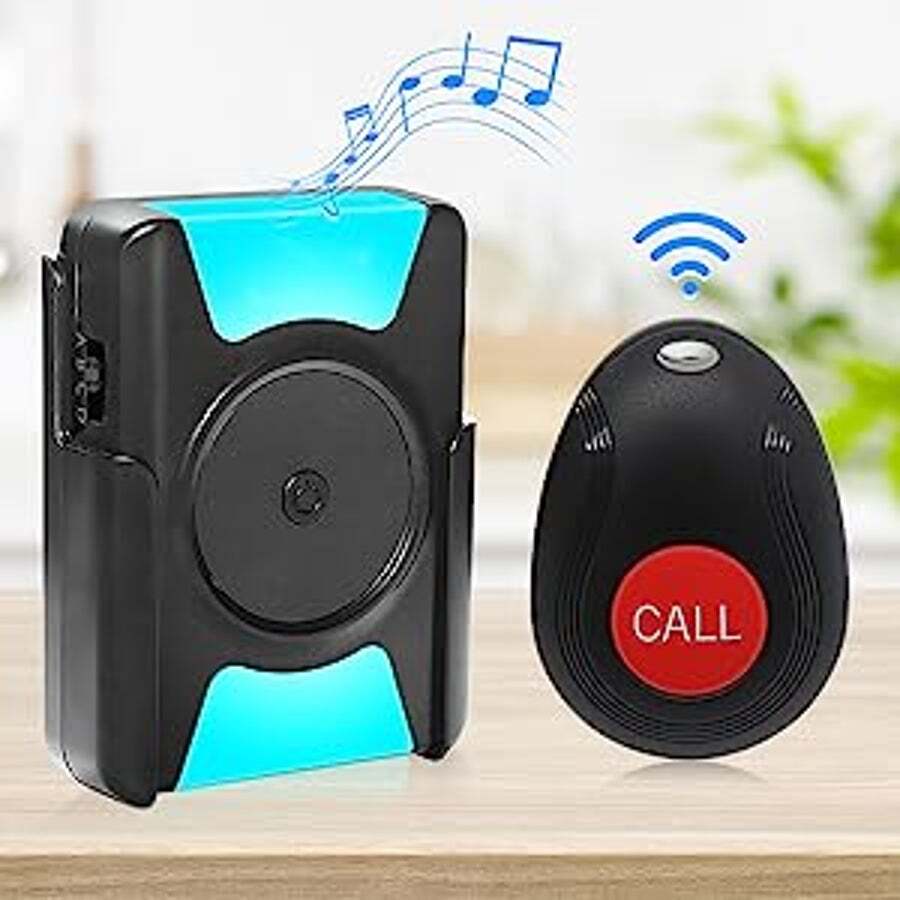 Buy Calltou Caregiver Pager Wireless Call Button Vibration Pager 1000ft Nurse Calling Alert 8976