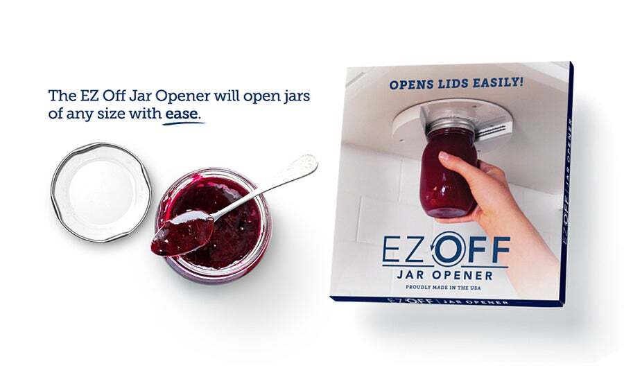 Buy EZ Off Jar Opener - Under Cabinet Jar Lid & Bottle Opener - Great for  Seniors & Weak or Arthritic Hands (1) - MyDeal