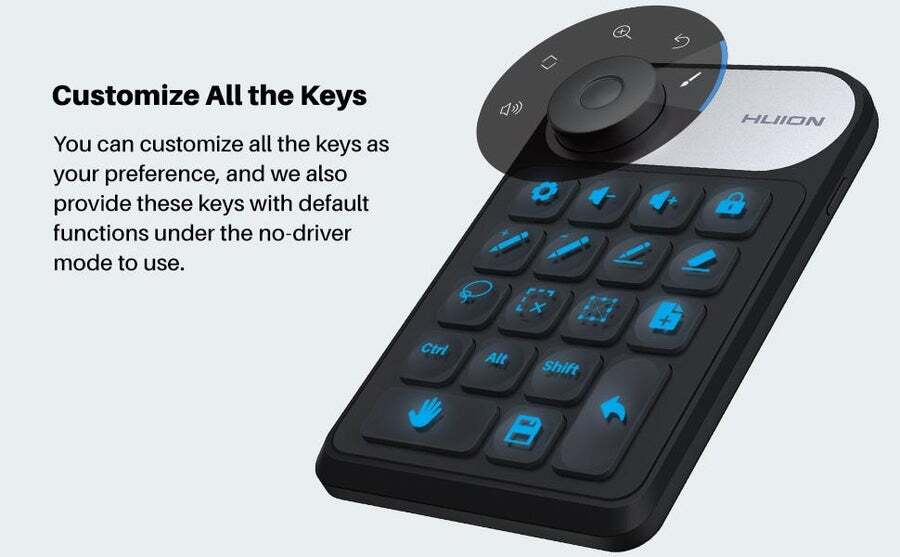 Buy HUION Mini Keydial KD100 Express Keys Remote Keyboard for Pen ...