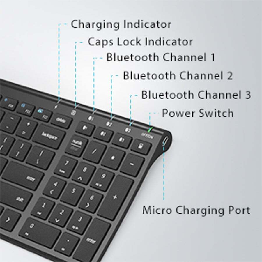 Buy Iclever BK10 Bluetooth Keyboard, Multi Device Keyboard Rechargeable