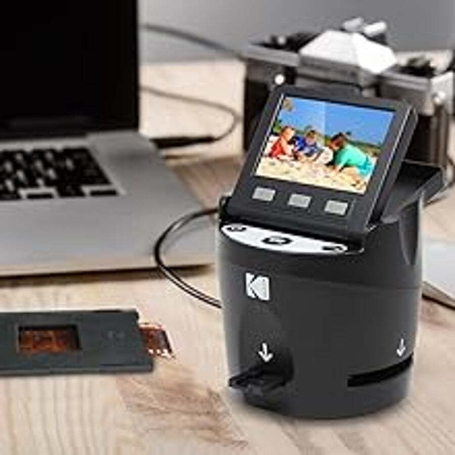 Kodak Scanza Digital Film & Slide Scanner – Converts 35mm, 126, 110, Super  8 & 8mm Film Negatives & Slides to JPEG – Includes Large Tilt-Up 3.5” LCD