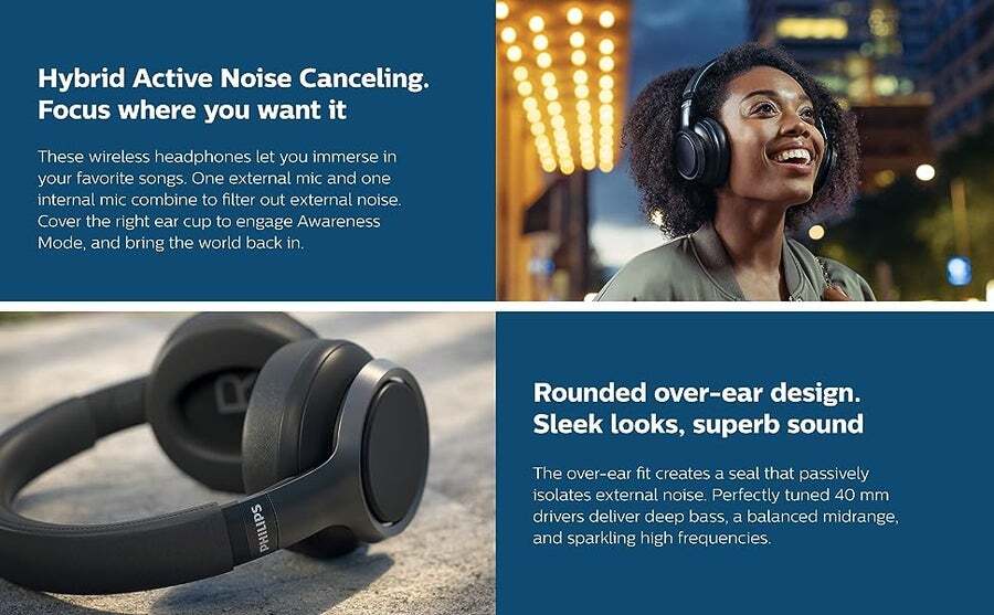 Buy Philips H9505 Hybrid Active Noise Canceling (ANC) over Ear