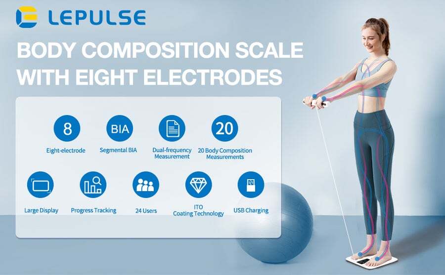 Buy Scales For Body Weight And Fat, Lepulse 8 Electrode Body Fat Scale ...