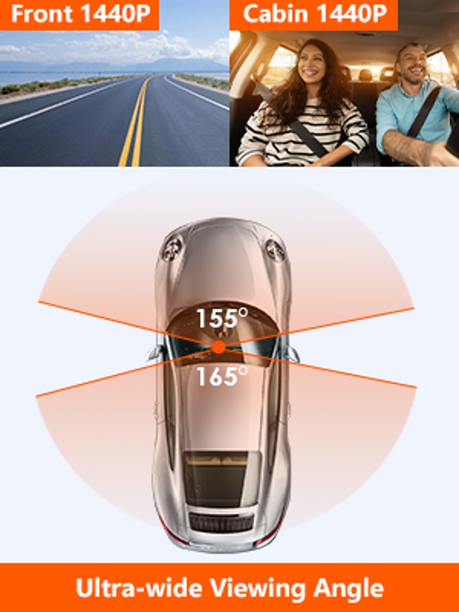 Buy Vantrue N2S 4K Dash Cam with GPS, Front and inside Dual 2.5K 1440P