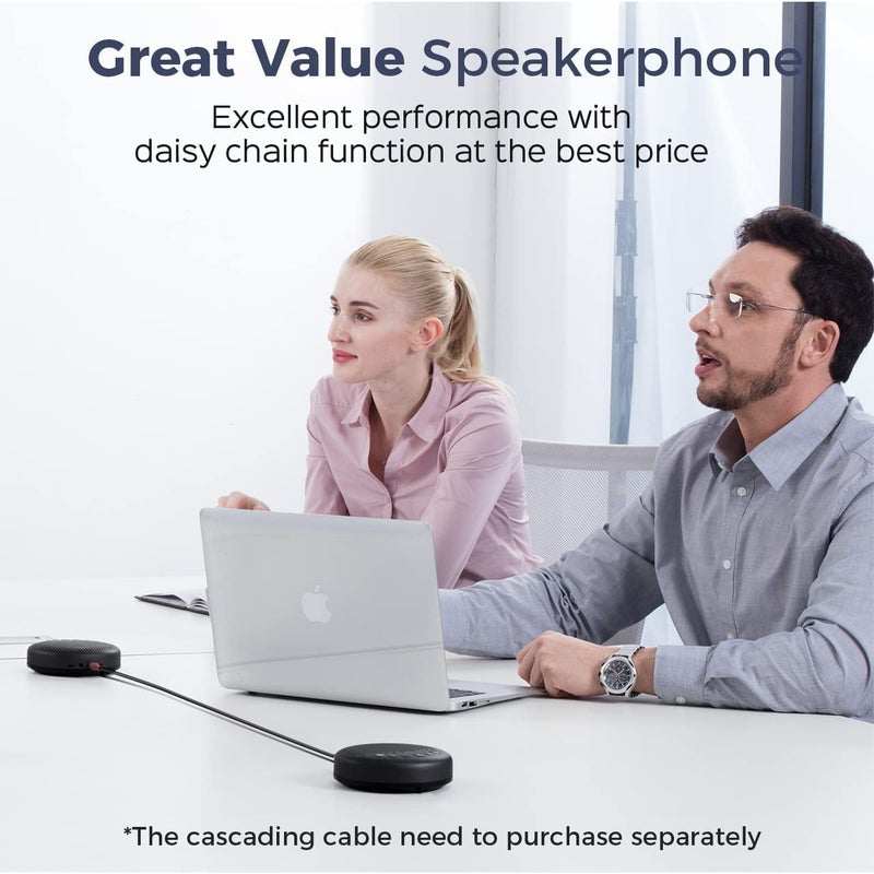 EMEET Conference Speaker and Microphone Luna 360° Voice Pickup w/Noise  Reduction/Mute/Indicator USB Bluetooth Speakerphone w/Dongle for 8 People  Daisy