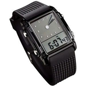 Fanmis Men's Rectangle Dial Sports Wrist Watch with Five Colors Optional LED Backlight