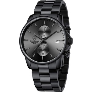 GOLDEN HOUR Fashion Business Mens Watches with Stainless Steel Waterproof Chronograph Quartz Watch for Men, Auto Date