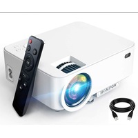 Hompow Mini Projector 5500L Movie Projector, Smartphone Portable Video Projector 1080P Supported and 176" Display, Compatible with TV Stick/HDMI/VGA/U