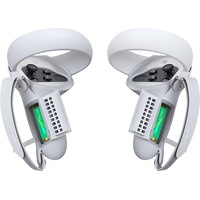 KIWI Design Controller Grips Cover Accessories with Battery Opening, Protector with Knuckle Straps, Compatible with Quest 2 (Linght Grey)
