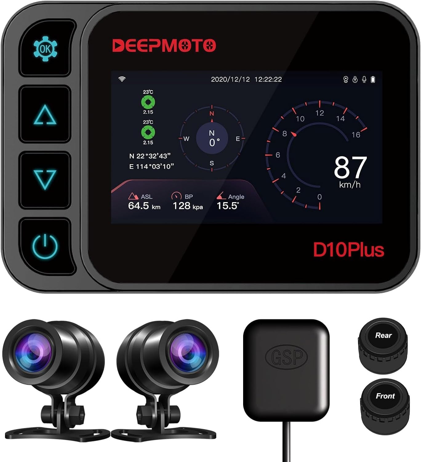 Buy Motorcycle Dash Cam 1080P Dual HD Camera Front and Rear View, IP67 ...