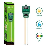 Sonkir Soil pH Meter, 3-in-1 Soil Moisture/Light/pH Tester Gardening Tool Kits for Plant Care, Great for Garden, Lawn, Farm, Indoor & Outdoor Use
