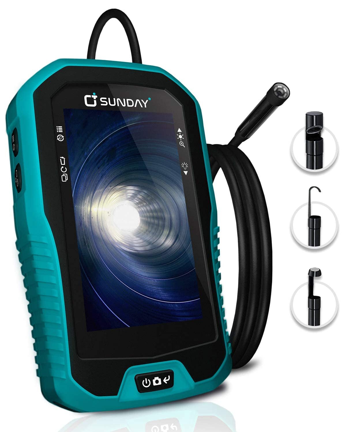 Anykit Borescope Inspection Camera With Light, 4.3" HD Screen, Waterproof Digital Snake Camera, Semi-Rigid Cable Bore Scope For Pipe, Engine, Inside