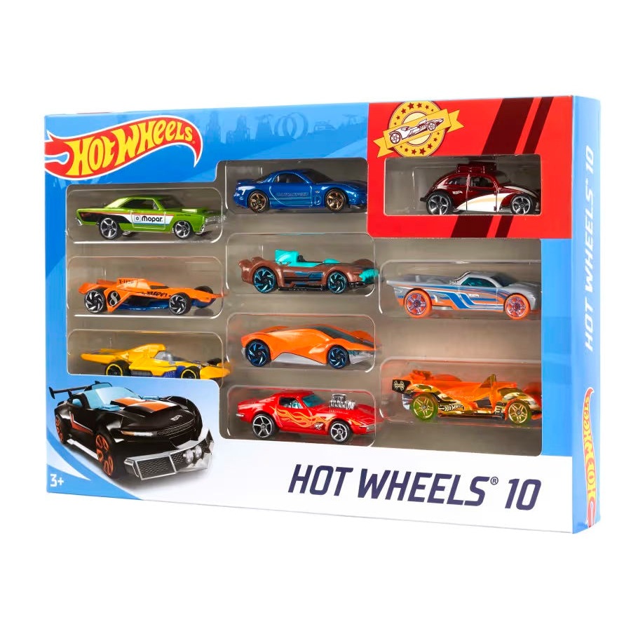 Hot Wheels - Assorted 10-Pack of 1:64 Scale Cars