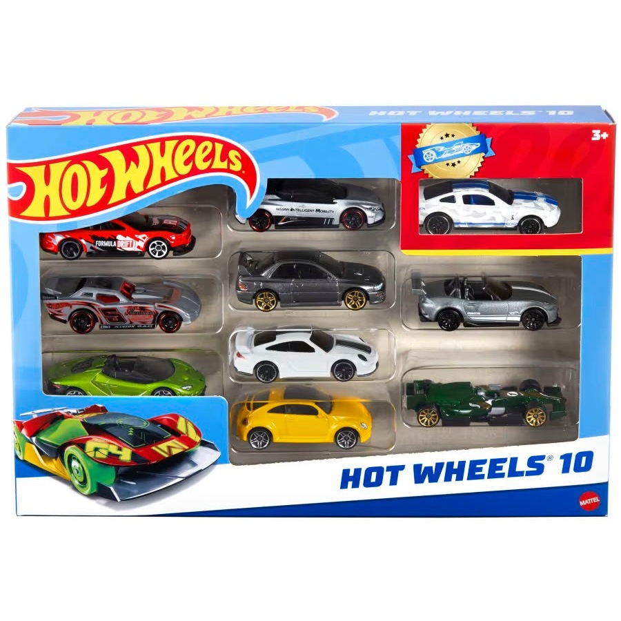 Hot Wheels - Assorted 10-Pack of 1:64 Scale Cars