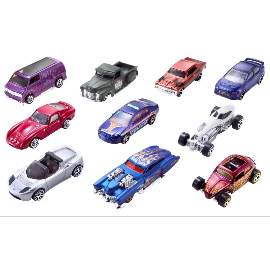 Hot Wheels - Assorted 10-Pack of 1:64 Scale Cars