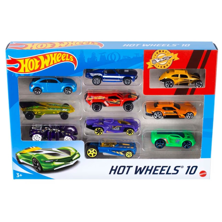 Hot Wheels - Assorted 10-Pack of 1:64 Scale Cars