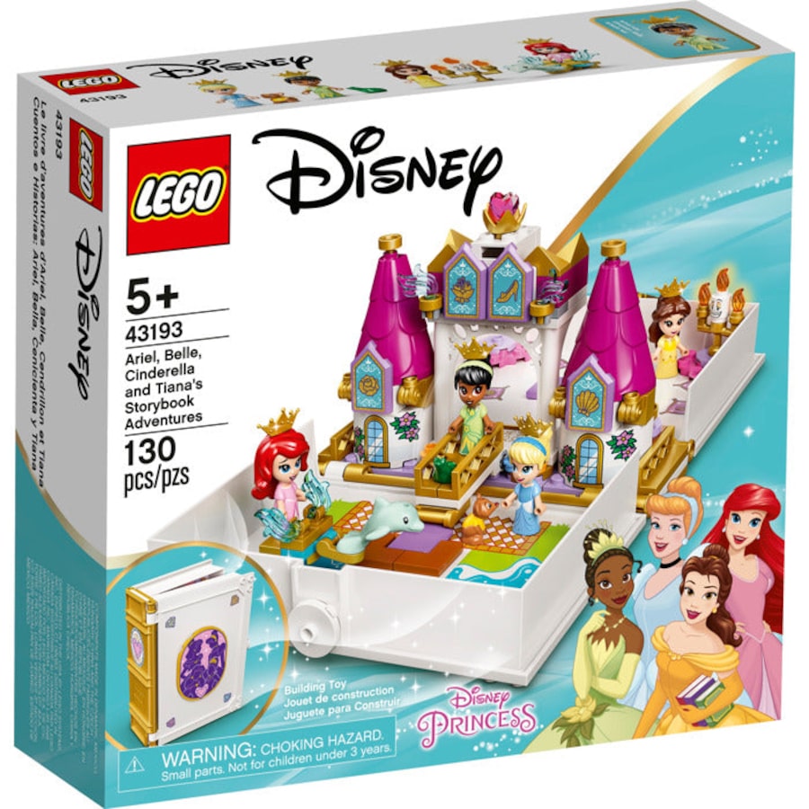 LEGO 43193 - Disney Ariel, Belle, Cinderella and Tiana's Storybook Adventures