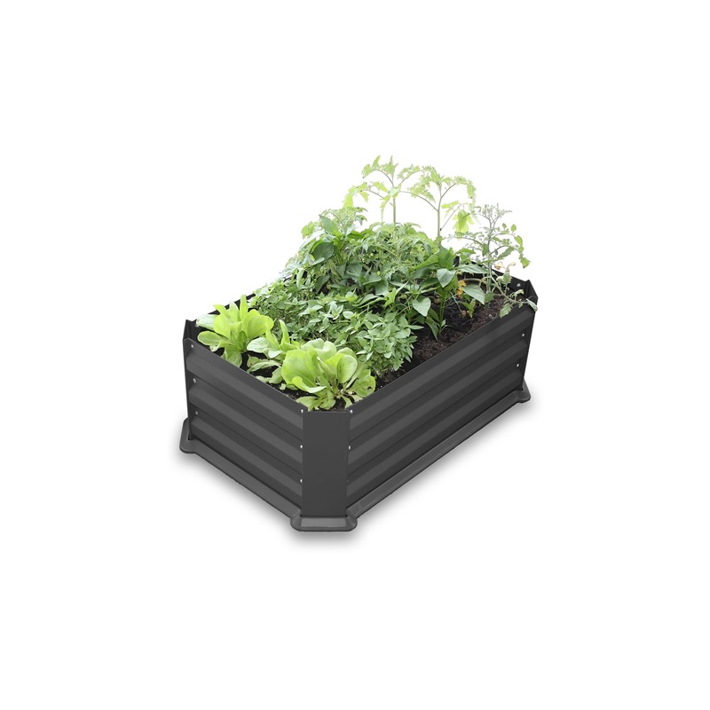 Buy Greenlife Patio Raised Garden Bed with Plastic Base Charcoal MyDeal