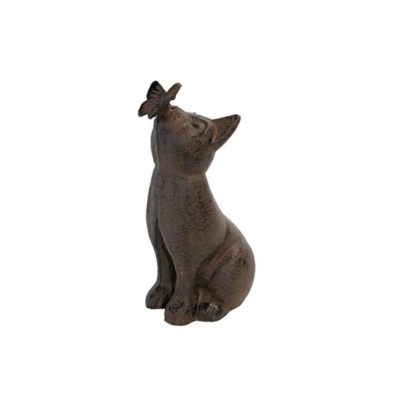 Buy Cast iron cat with butterfly MyDeal